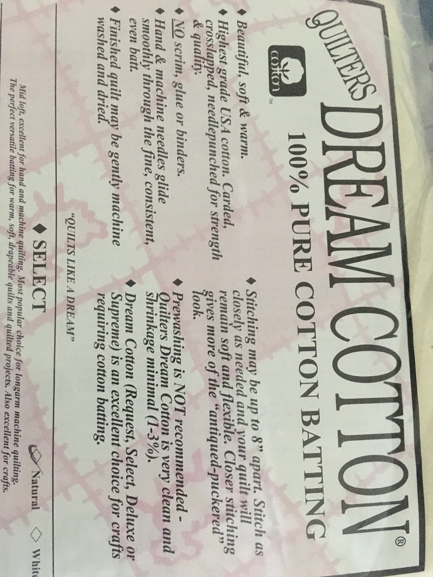 Quilters Dream Batting Request and Select