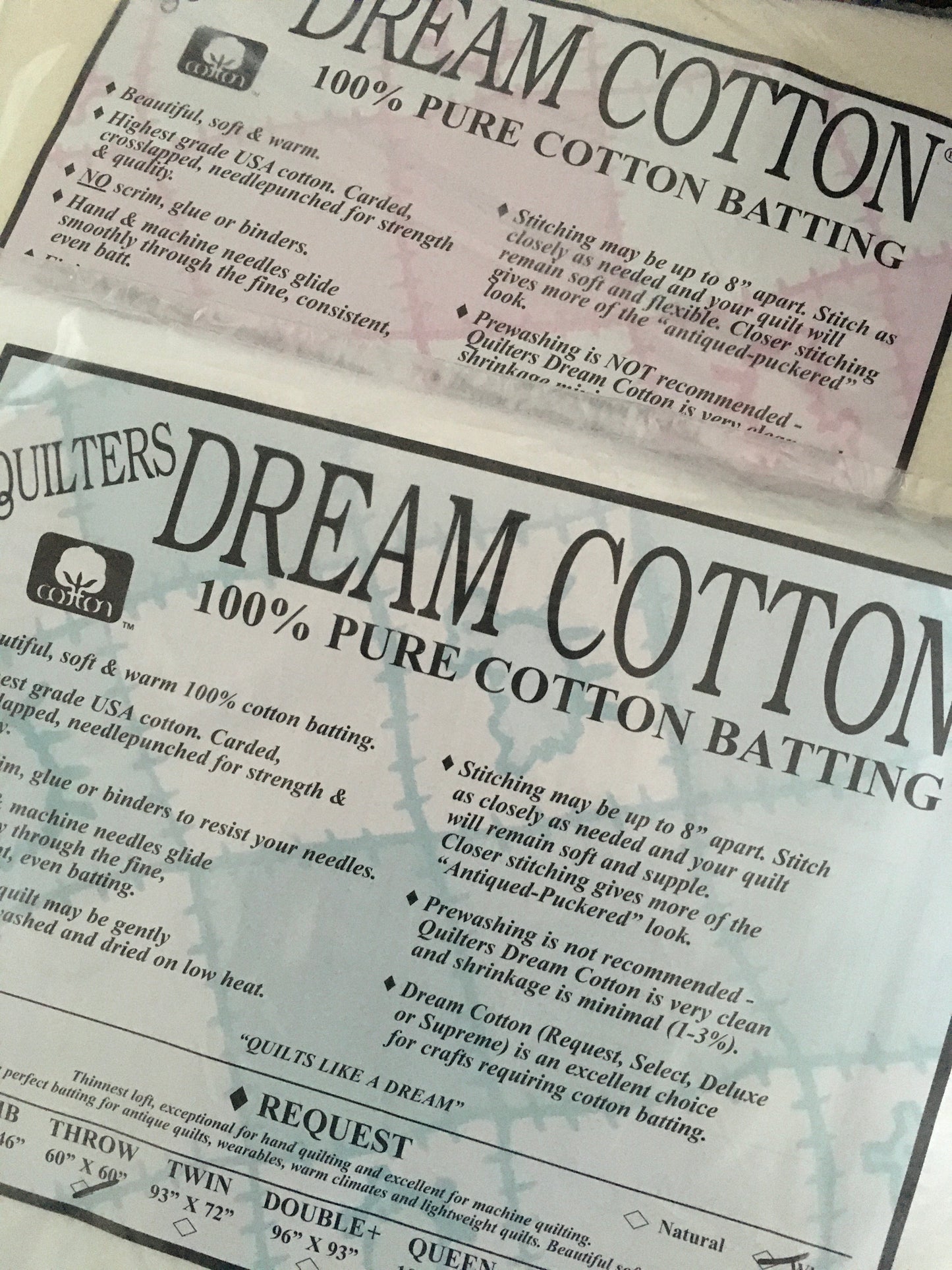 Quilters Dream Batting Request and Select