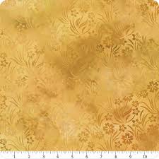 Prism 6JYQ-1 Gold Flower: Luxurious Floral Fabric by Jason Yenter